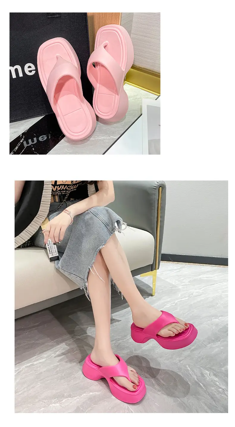 Thick-soled slippers women's summer wear thick-soled flip-flops step on excrement feeling thick-soled slippers eva slippers cross-border explosions — feature 18