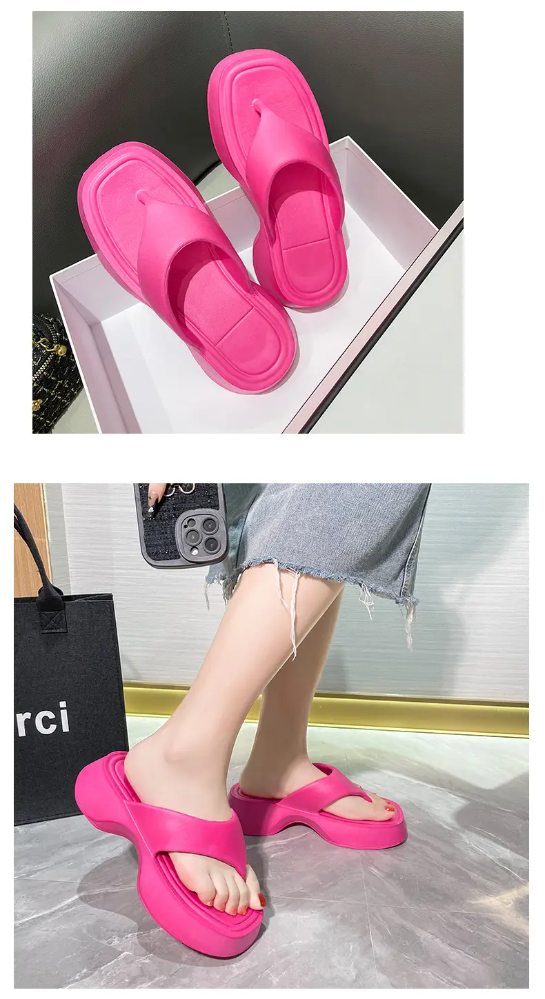 Thick-soled slippers women's summer wear thick-soled flip-flops step on excrement feeling thick-soled slippers eva slippers cross-border explosions — feature 19