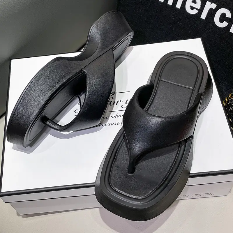 Thick-soled slippers women's summer wear thick-soled flip-flops step on excrement feeling thick-soled slippers eva slippers cross-border explosions - Image 2