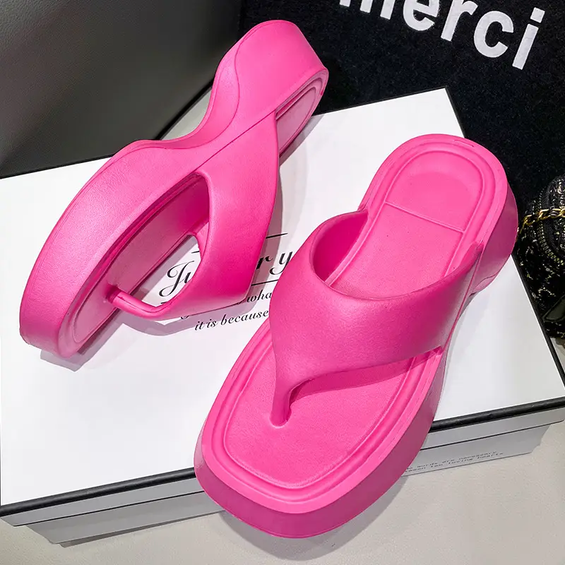 Thick-soled slippers women's summer wear thick-soled flip-flops step on excrement feeling thick-soled slippers eva slippers cross-border explosions - Image 3