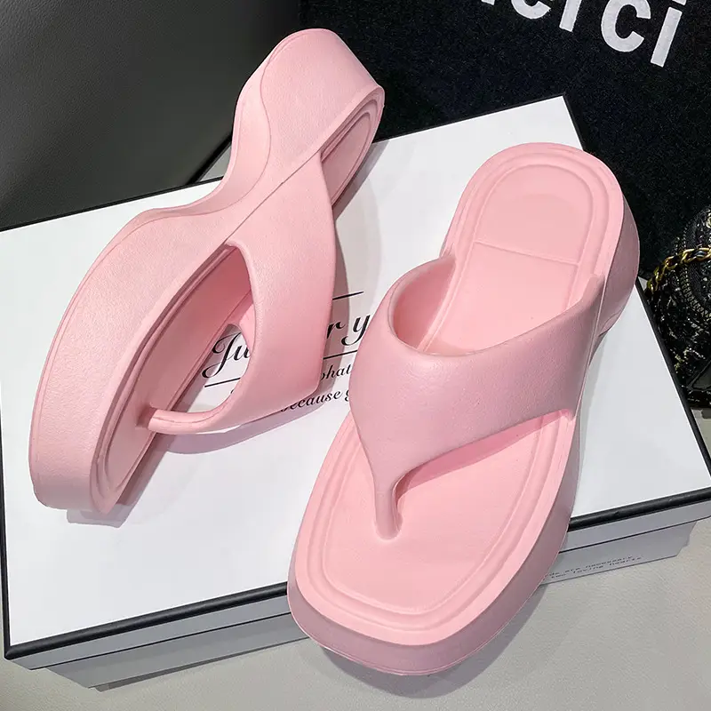 Thick-soled slippers women's summer wear thick-soled flip-flops step on excrement feeling thick-soled slippers eva slippers cross-border explosions - Image 4
