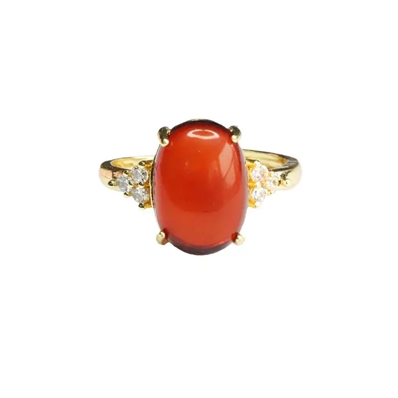 Guan Yu Natural Amber Claw Setting Ring for Women - Image 6