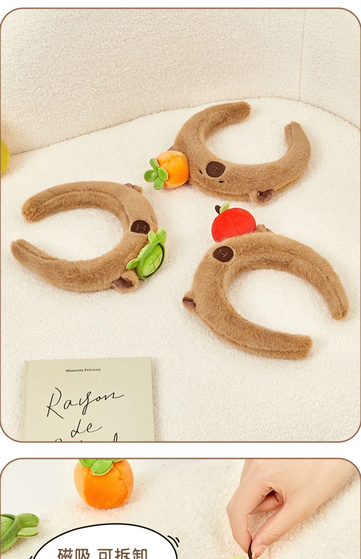 Plush Skull Top Headband with Apple Decor for Girls — feature 8