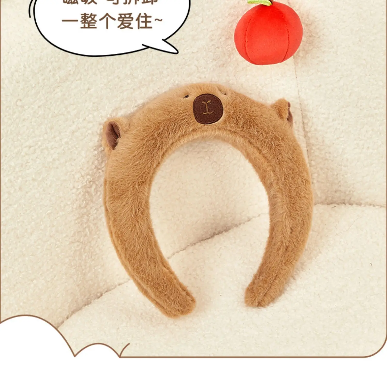Plush Skull Top Headband with Apple Decor for Girls — feature 9