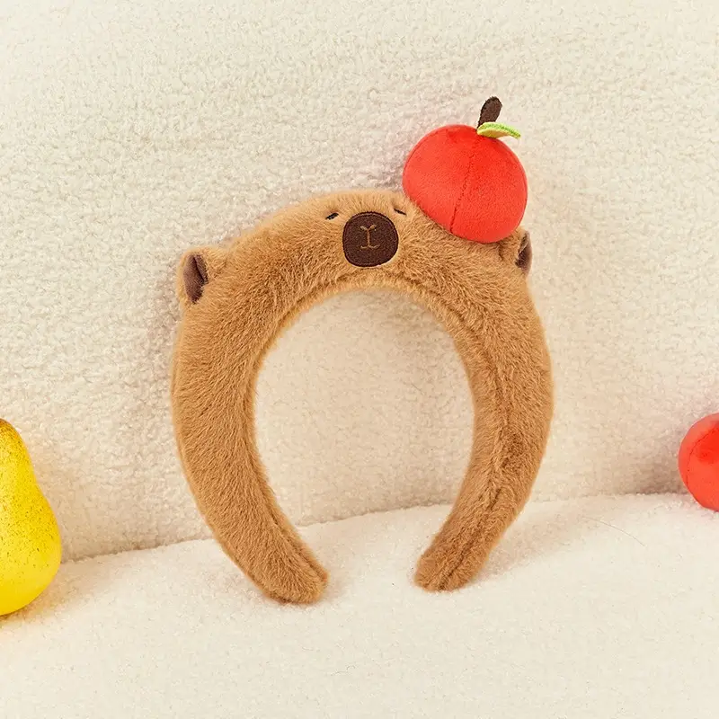 Plush Skull Top Headband with Apple Decor for Girls - Image 2