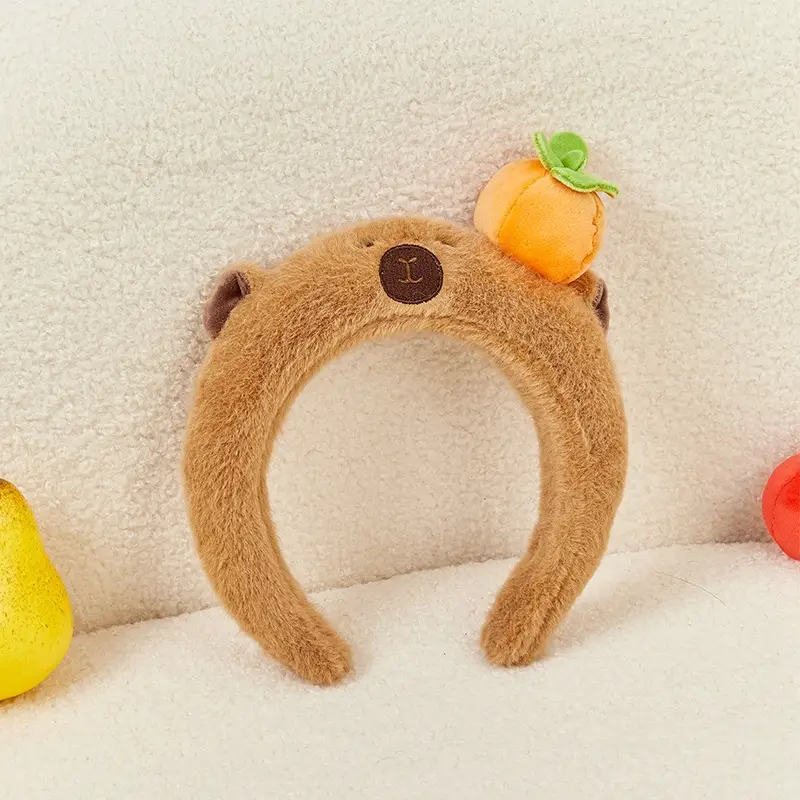 Plush Skull Top Headband with Apple Decor for Girls - Image 3