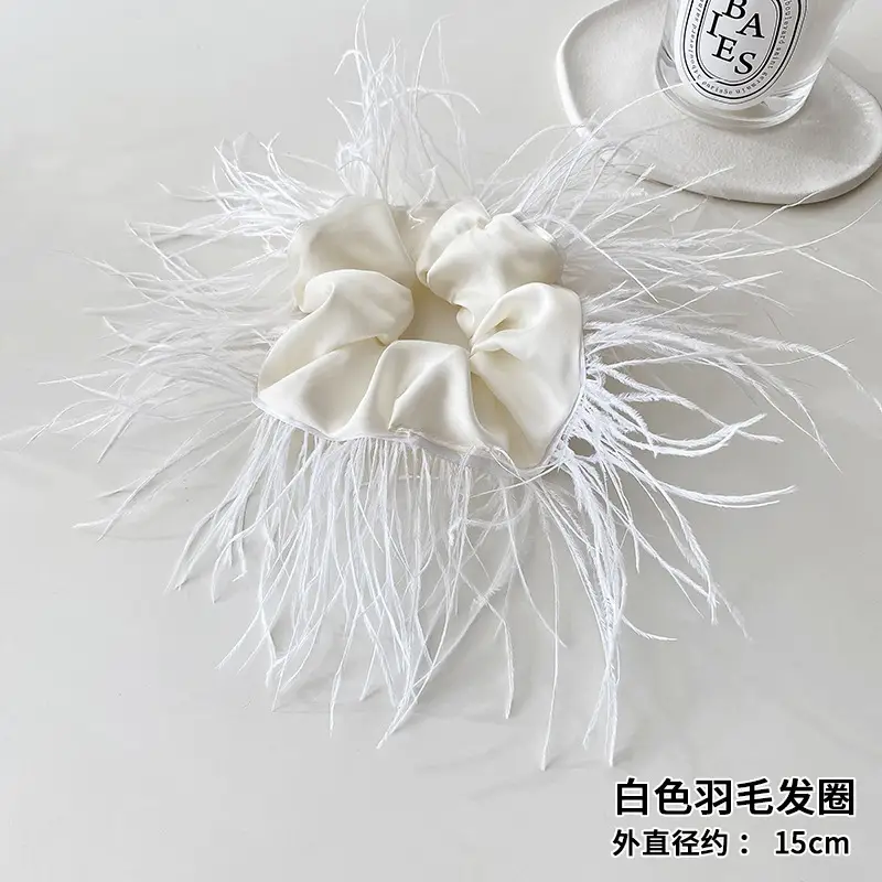 Female Ostrich Feather Hairpin for Women Autumn Winter