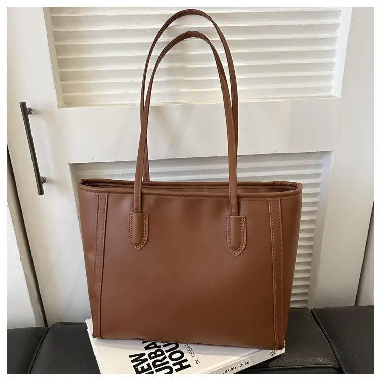 Korean Style Textured Shoulder Bag Brown 2023 — feature 24