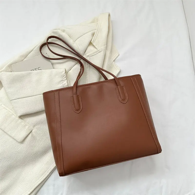 Korean Style Textured Shoulder Bag Brown 2023 - Image 3