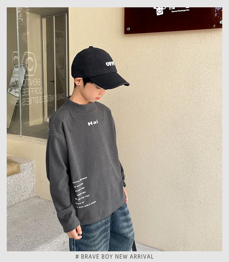 Boys Long Sleeve T-Shirt White German Velvet 2025 — feature 2