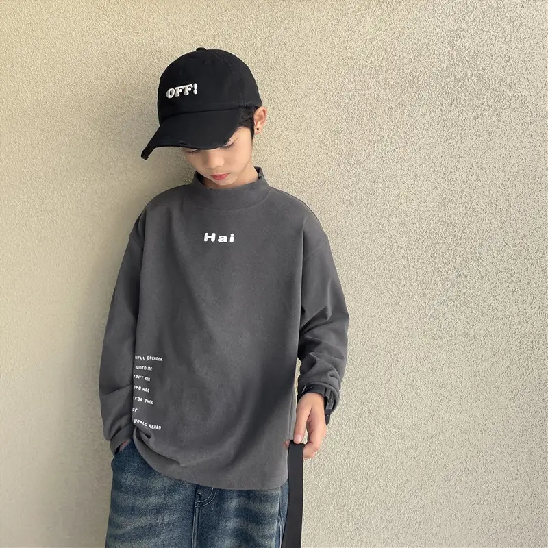 Boys Long Sleeve T-Shirt White German Velvet 2025 - Image 3