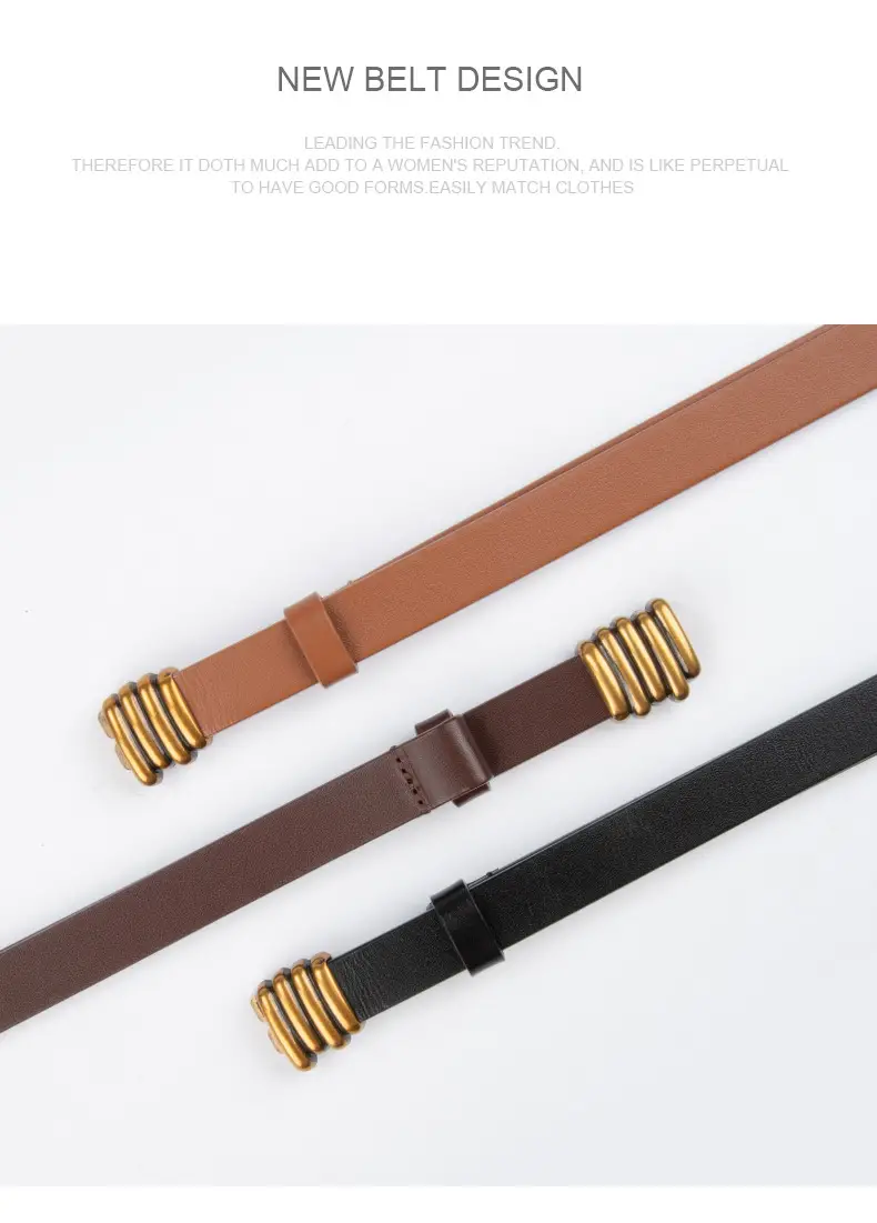 Women's Genuine Leather Belt for Cowhide Dress Coat Jacket Suit — feature 12