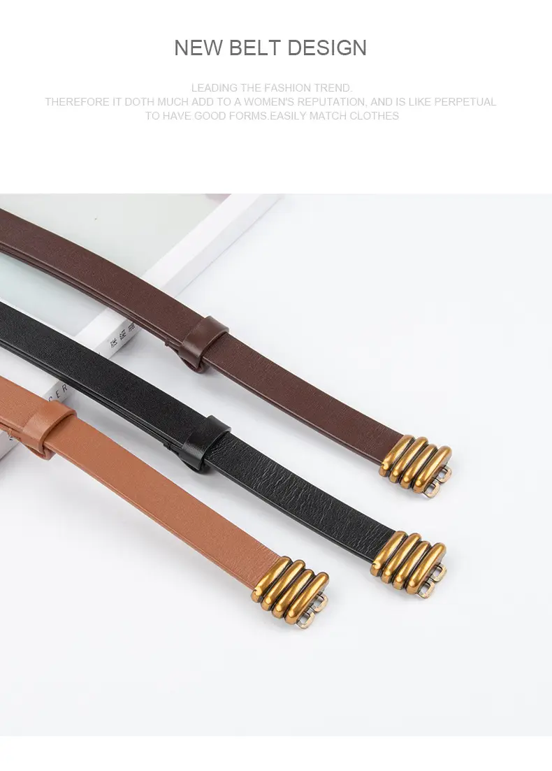 Women's Genuine Leather Belt for Cowhide Dress Coat Jacket Suit — feature 13