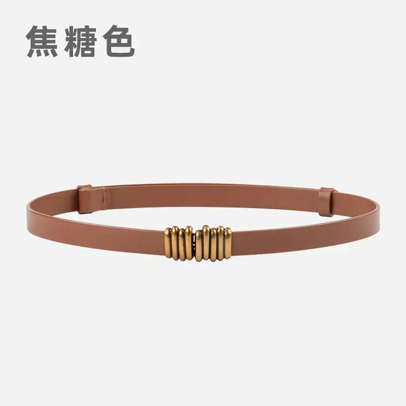 Women's Genuine Leather Belt for Cowhide Dress Coat Jacket Suit