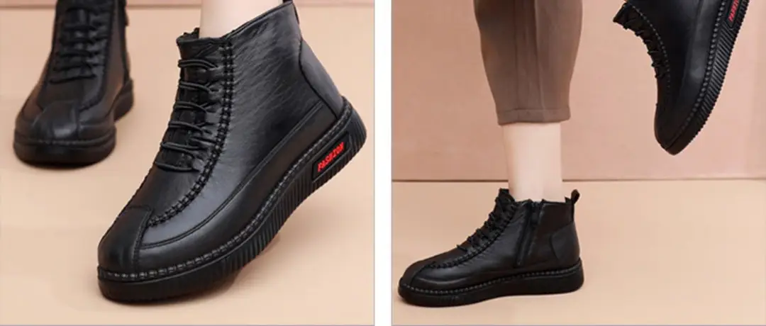 Winter old Beijing cloth shoes women's cotton shoes middle-aged and elderly fleece-lined thick warm mom shoes flat non-slip Grandma cotton boots — feature 20