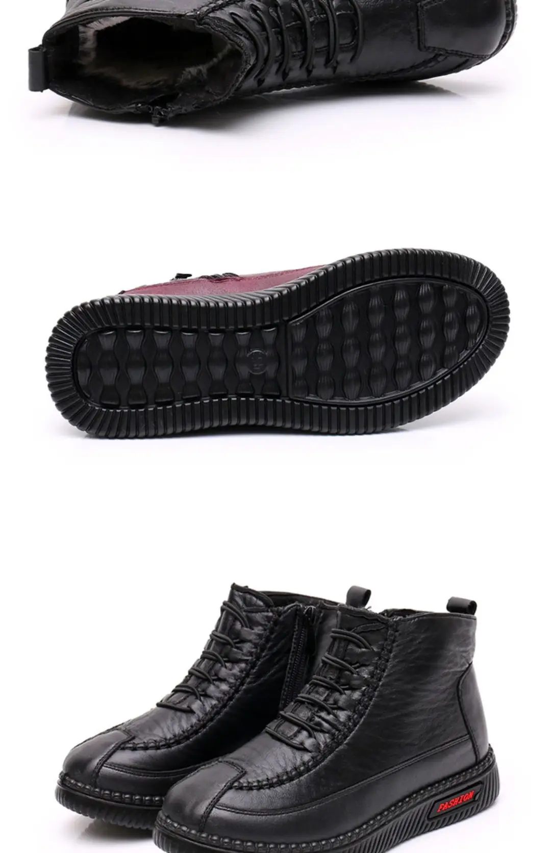 Winter old Beijing cloth shoes women's cotton shoes middle-aged and elderly fleece-lined thick warm mom shoes flat non-slip Grandma cotton boots — feature 30