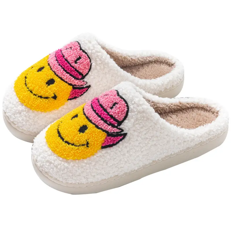 Cross-Border New In-Stock Home Warm Winter Cotton Slippers for Couples, Men and Women, Christmas Towel Embroidered Slippers, Dropshipping