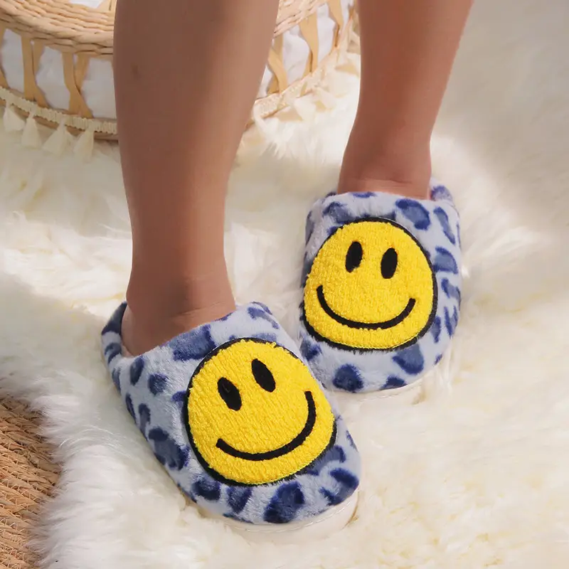 Cross-Border New In-Stock Home Warm Winter Cotton Slippers for Couples, Men and Women, Christmas Towel Embroidered Slippers, Dropshipping
