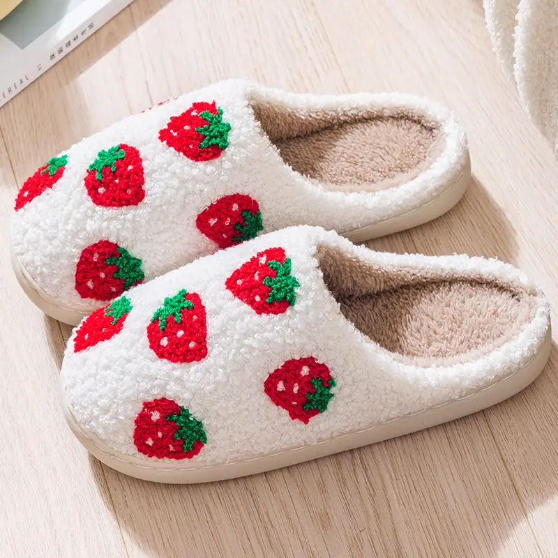 Cross-Border New In-Stock Home Warm Winter Cotton Slippers for Couples, Men and Women, Christmas Towel Embroidered Slippers, Dropshipping