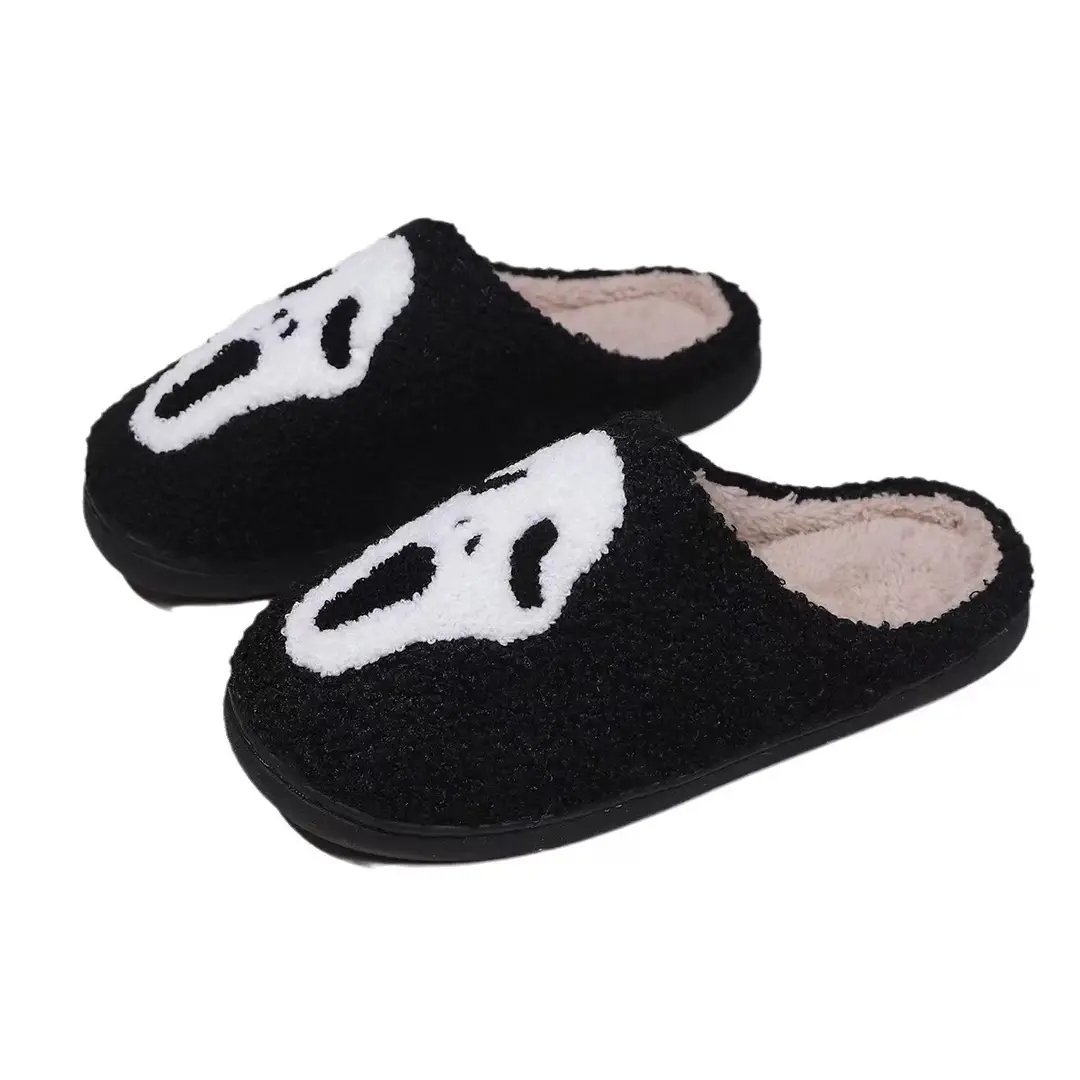 Cross-Border New In-Stock Home Warm Winter Cotton Slippers for Couples, Men and Women, Christmas Towel Embroidered Slippers, Dropshipping