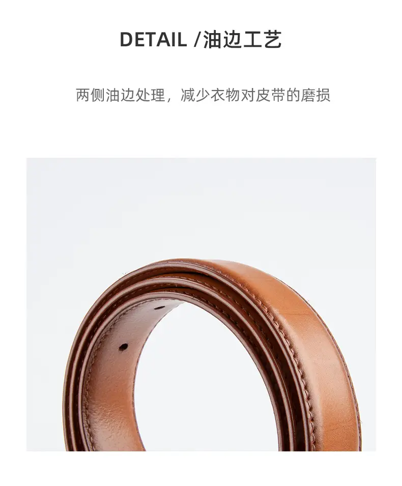 Women's Brown Genuine Leather Belt with Gold Buckle β feature 7