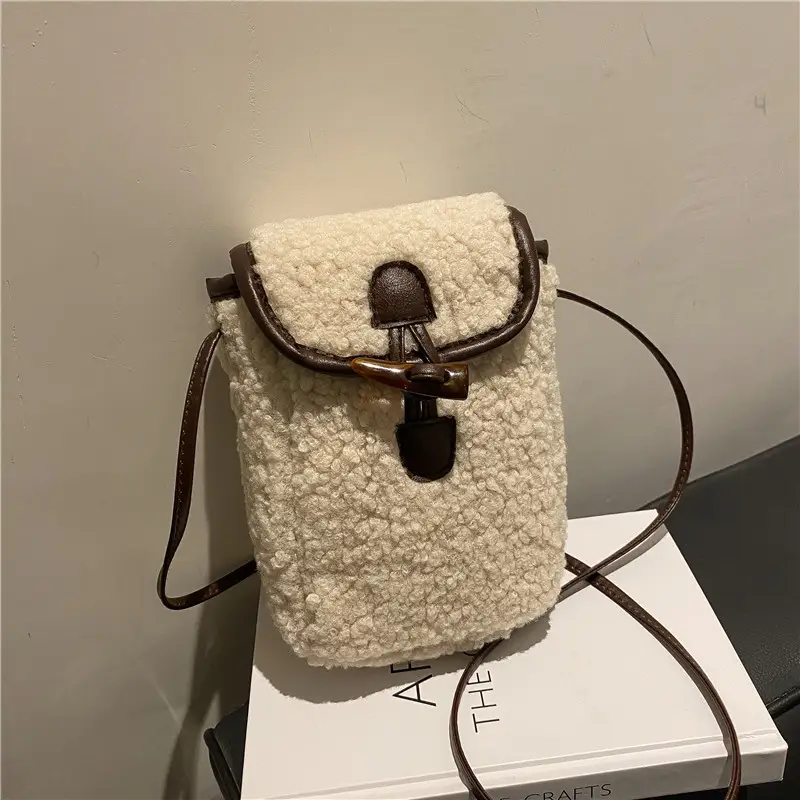 Lamb Wool Shoulder Messenger Bag Women Winter 2023 - Image 2