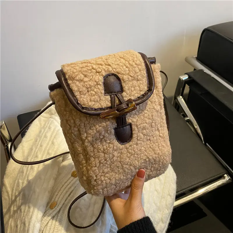 Lamb Wool Shoulder Messenger Bag Women Winter 2023 - Image 3