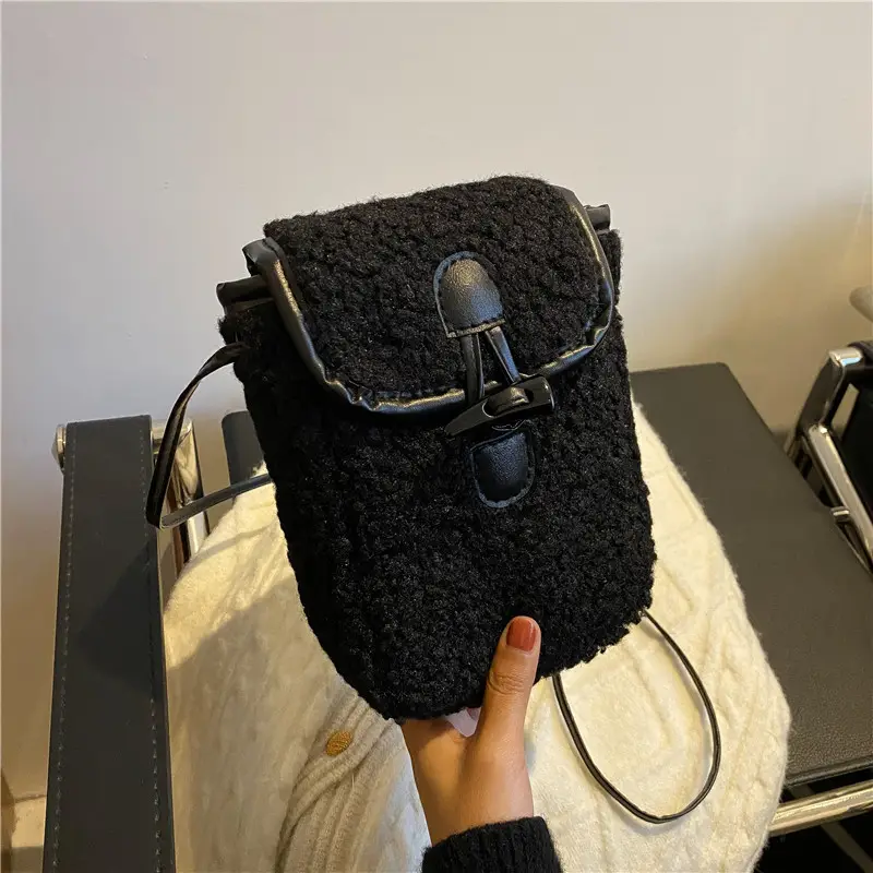 Lamb Wool Shoulder Messenger Bag Women Winter 2023 - Image 4