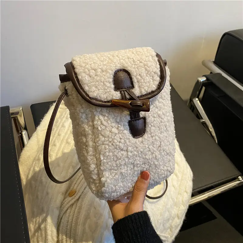 Lamb Wool Shoulder Messenger Bag Women Winter 2023 - Image 5