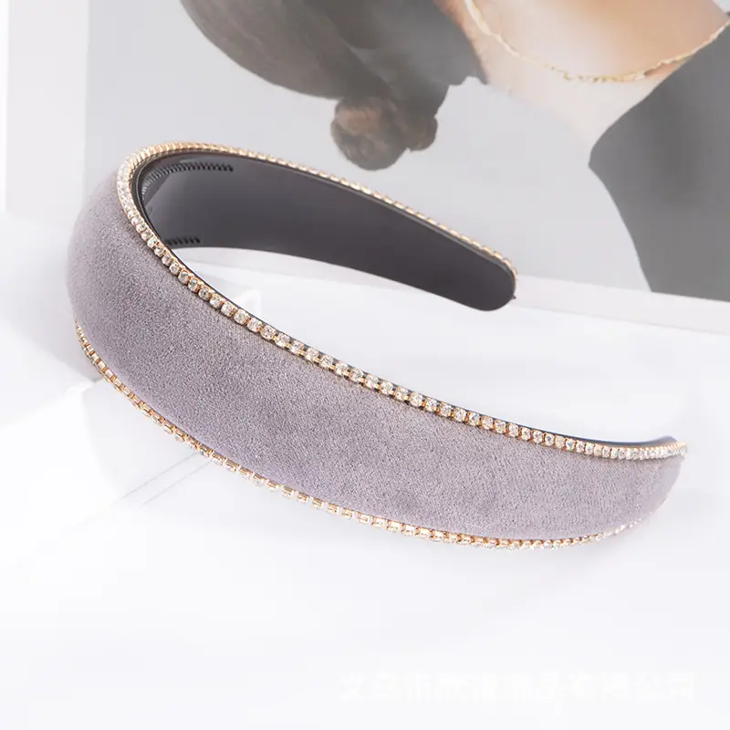 Cross-border rhinestone velvet headbands for women — feature 15