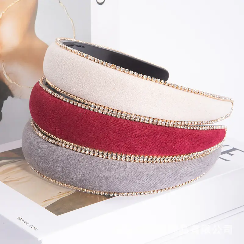 Cross-border rhinestone velvet headbands for women — feature 6