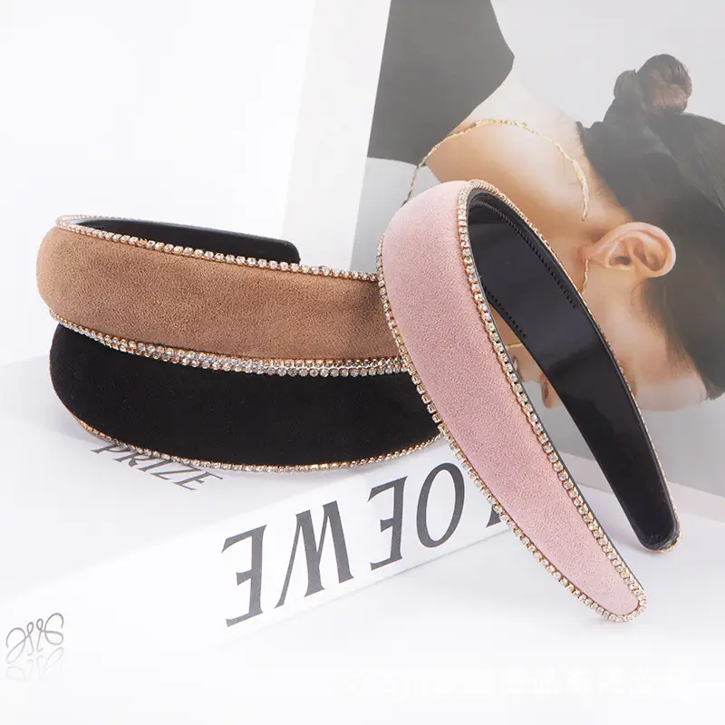 Cross-border rhinestone velvet headbands for women — feature 7