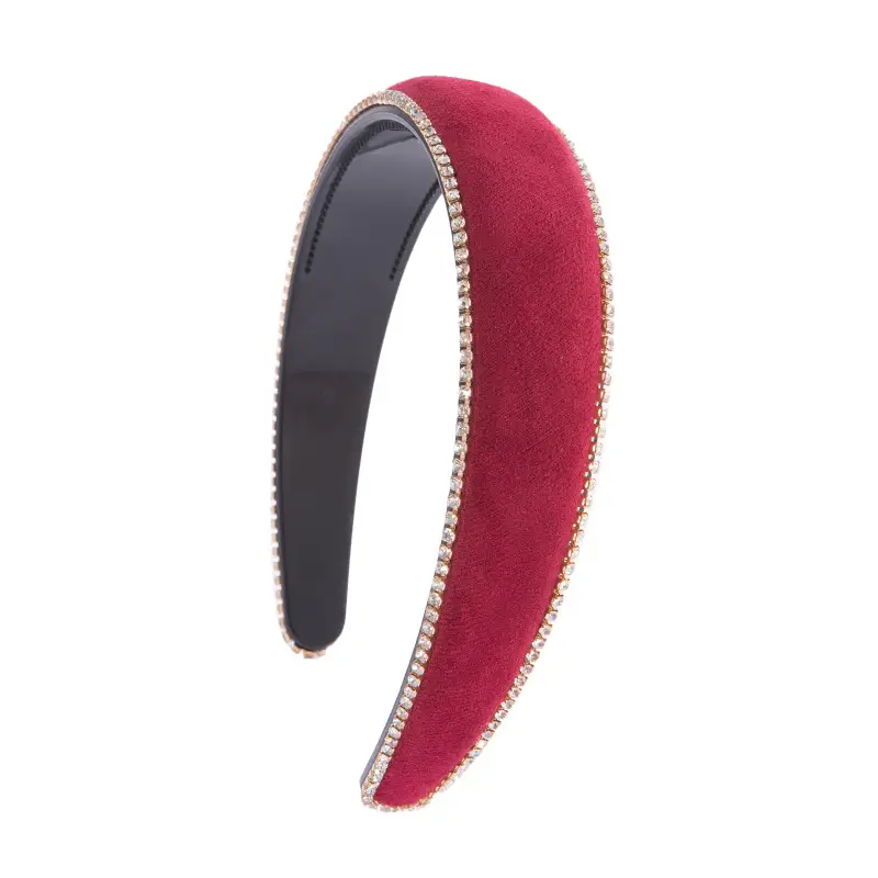 Cross-border rhinestone velvet headbands for women