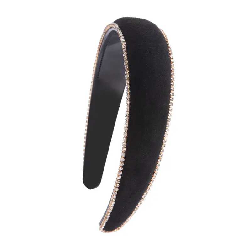 Cross-border rhinestone velvet headbands for women