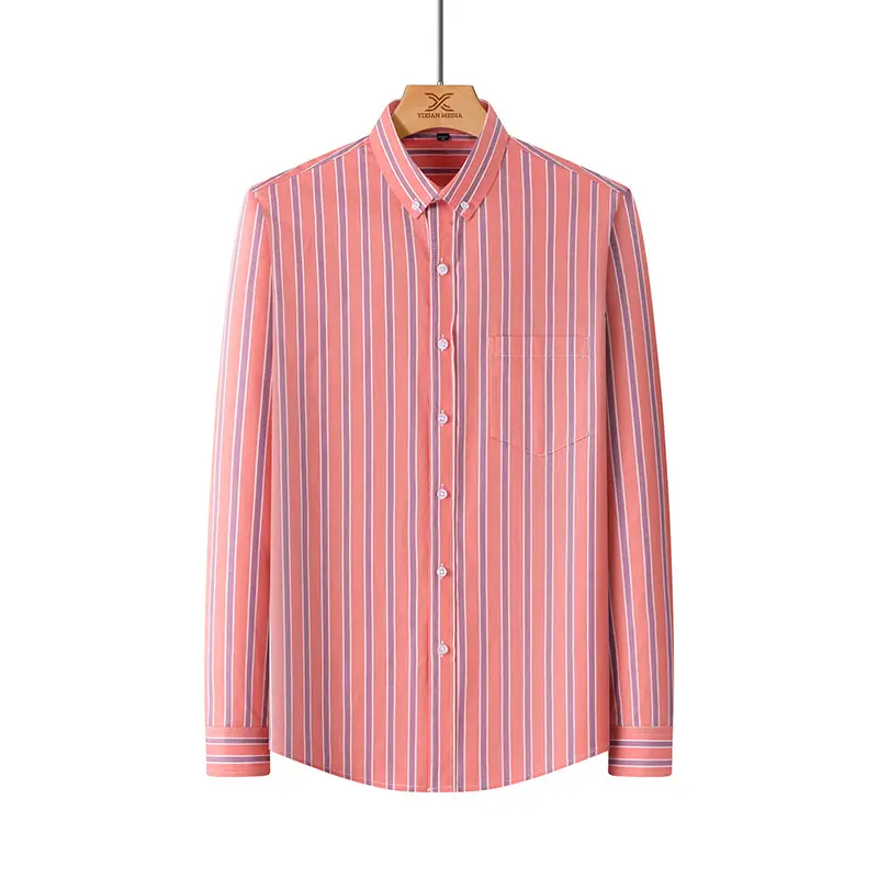 Men Striped Light Blue Loose Sleeve Shirt - Image 15