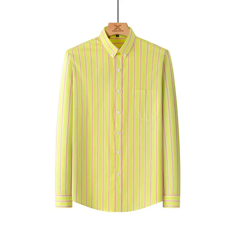 Men Striped Light Blue Loose Sleeve Shirt - Image 16