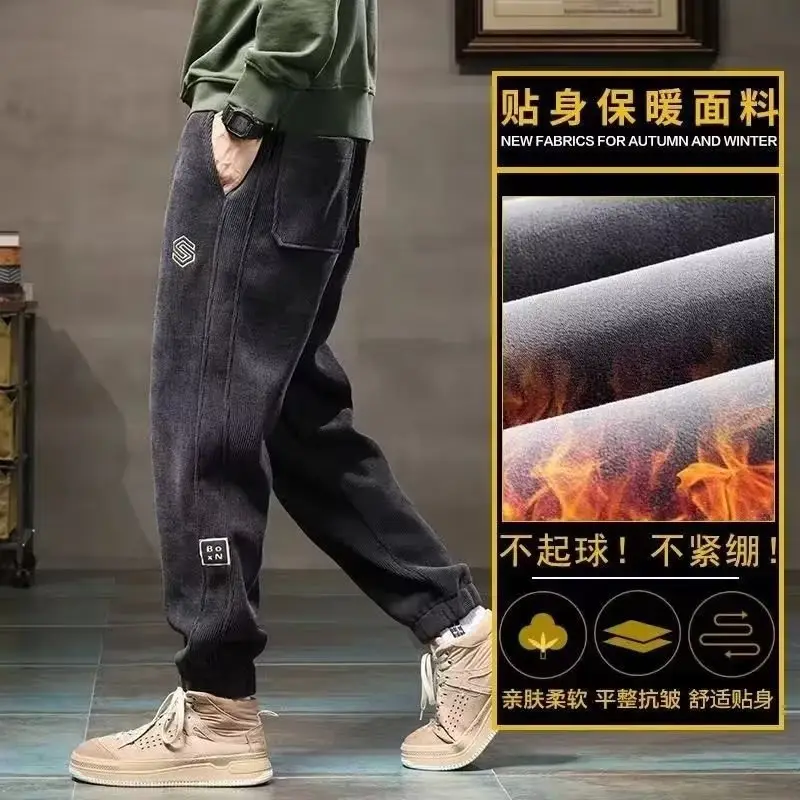 Men Fleece Lined Thickened Sweatpants Winter Warm - Image 6