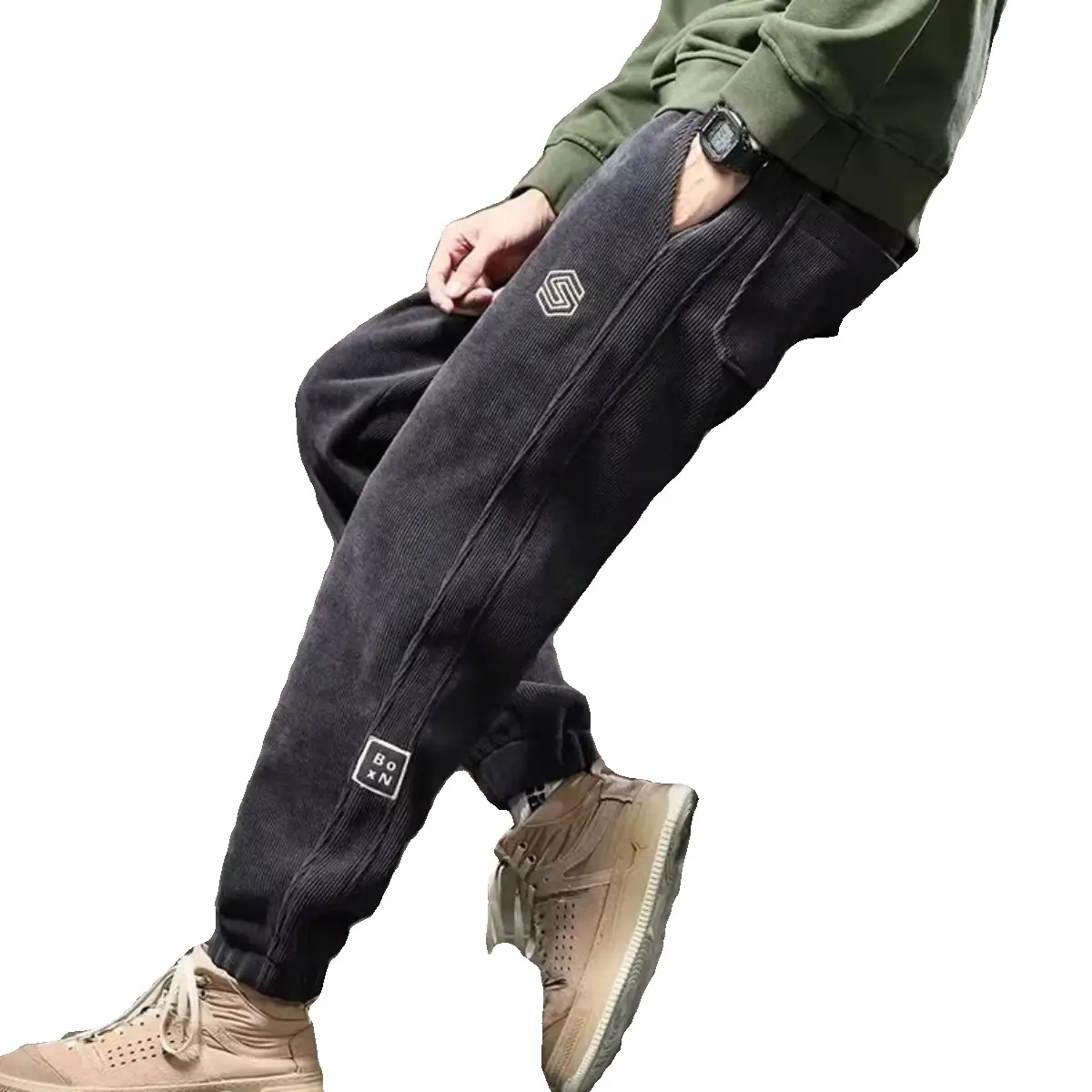 Men Fleece Lined Thickened Sweatpants Winter Warm - Image 9