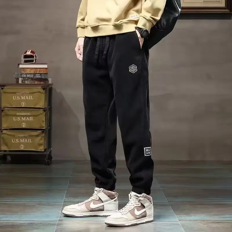 Men Fleece Lined Thickened Sweatpants Winter Warm - Image 3