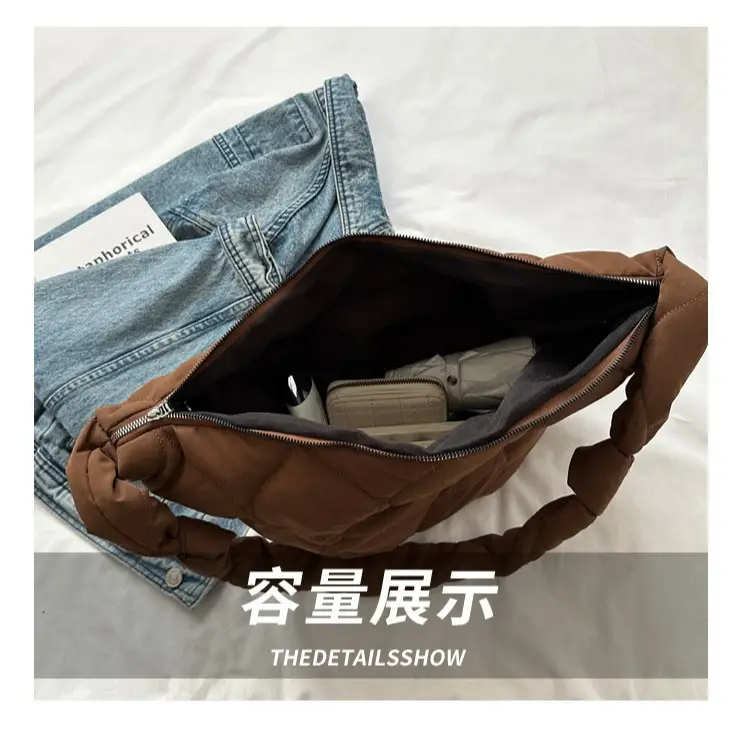 2026 Quilted Cotton Bag for Women Large Capacity Korean Style - Image 7