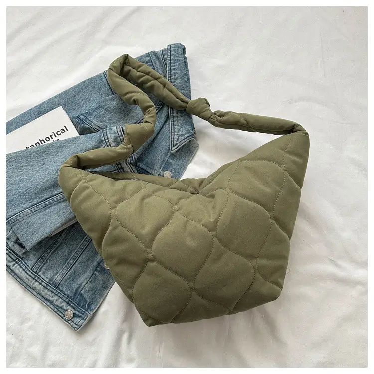 2026 Quilted Cotton Bag for Women Large Capacity Korean Style - Image 2