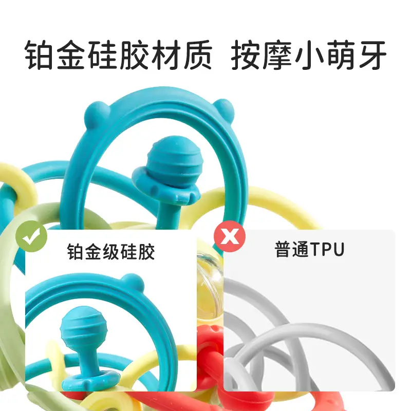 Baby Handball Silicone Bite Rattle Atomic Ball - Image 8