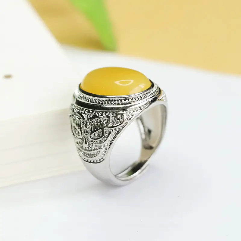 Vintage Honey Wax Knuckle Ring with S3120413 Design - Image 5