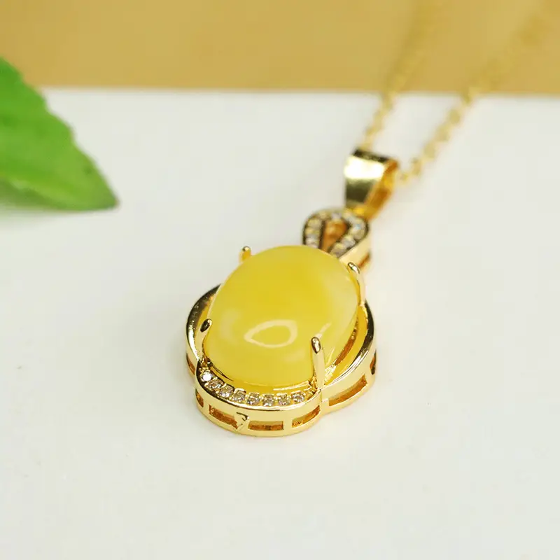 Yellow Honey Necklace Women Ancient Style Jewelry - Image 3
