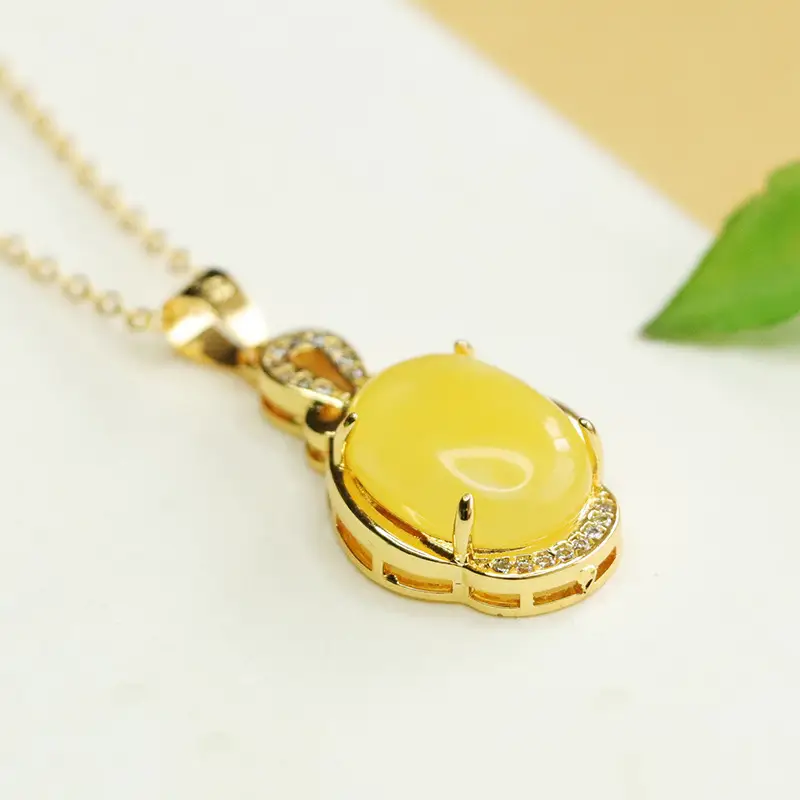 Yellow Honey Necklace Women Ancient Style Jewelry - Image 4