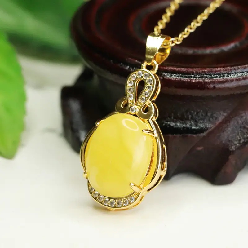 Yellow Honey Necklace Women Ancient Style Jewelry - Image 5