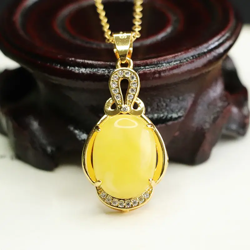 Yellow Honey Necklace Women Ancient Style Jewelry — feature 1