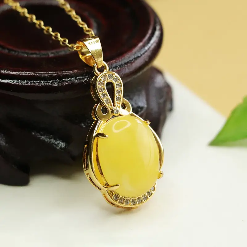 Yellow Honey Necklace Women Ancient Style Jewelry — feature 5