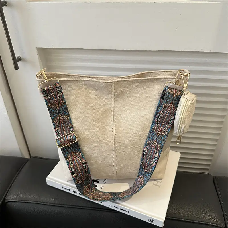 Women's 2023 Winter Retro Shoulder Bag with Embroidered Strap