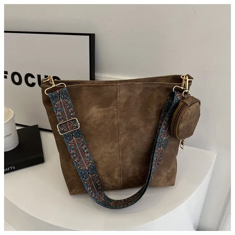 Women's 2023 Winter Retro Shoulder Bag with Embroidered Strap — feature 24